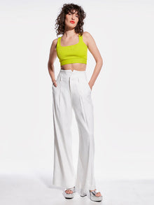 AS by DF - White Wide Leg Trousers