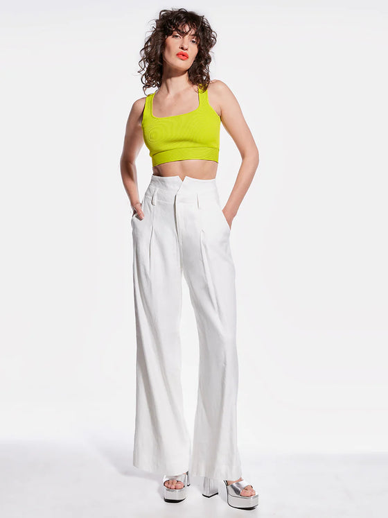 AS by DF - White Wide Leg Trousers