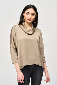  Joseph Ribkoff Satin Cowl Collar Top