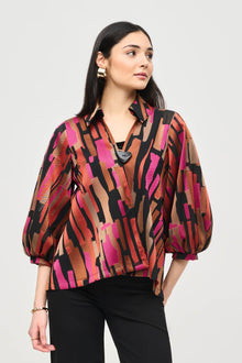  Joseph Ribkoff Woven Abstract Swing Jacket