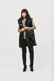  Joseph Ribkoff -Long Hooded Puffer Vest