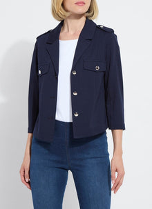  Lysse Ponte Crop Blazer - Navy