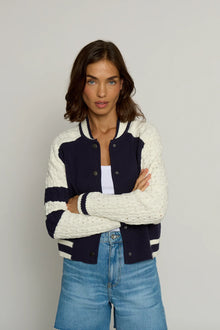  Central Park West Knit Bomber Jacket