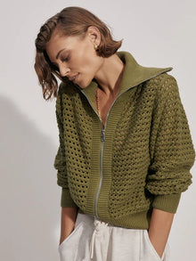  Varley Eloise Full Zip Knit - Green